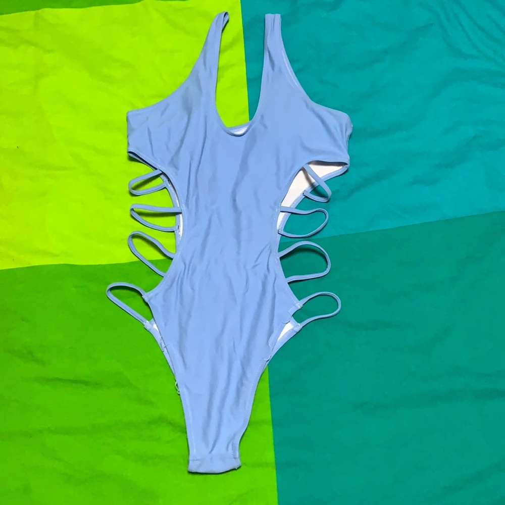 One piece blue swim